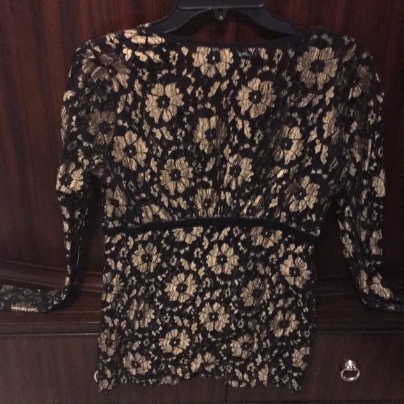 Black and Gold Lace Shirt - Picture 4 of 5
